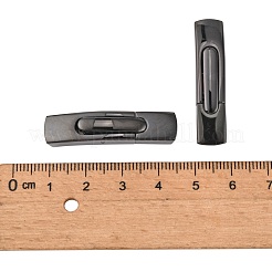 304ステンレススチール製バヨネット留め具  長方形  ガンメタ色  35.7x8.2x6mm  穴：6x4mm&nbsp;STAS-P158-01C-B