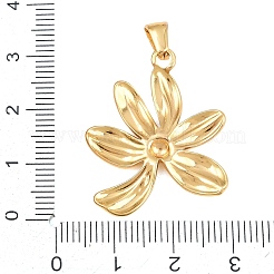 304ステンレスペンダント  花のチャーム  イオンプレーティング（ip）  18KGP本金メッキ  30.5x24.5x2.5mm  穴：5.5x3mm&nbsp;SA-CBA00B3-03D-G