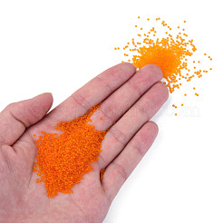 透明チェコガラスシードビーズ15/0個  ラウンド  オレンジ  1.5x1mm  穴：0.5mm  約500 G /袋&nbsp;SEED-N004-004-33