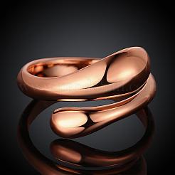 Real Rose Gold Plated Adjustable Brass Finger Rings for Women&nbsp;RJEW-BB07574-B