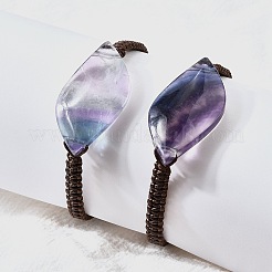 Natural Fluorite Beads Braided Bead Bracelets&nbsp;BJEW-Q070-01F