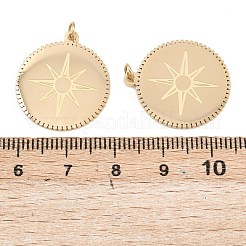 304ステンレスペンダント  丸カン付き  カドミウムフリー＆ニッケルフリー＆鉛フリー  太陽とフラットラウンド  23x20x1mm  穴：3mm&nbsp;STAS-D212-03B-G