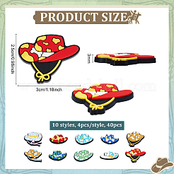 40Pcs 10 Styles PVC Cabochons&nbsp;PVC-PH0001-40