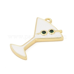 Brass Micro Pave Cubic Zirconia with Enamel Pendants&nbsp;KK-G526-19G-01