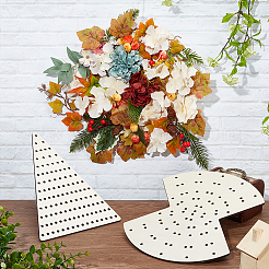 4 個 4 スタイルの木製リースボード  メッシュリースフォーム用の木製マクラメフラワーボード  DIYの花輪の装飾用品  混合図形  270~300x200~300x4.7mm  1個/スタイル&nbsp;DIY-WH0504-132
