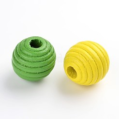 染色された天然木蜂の巣ビーズ  ラウンド  ミックスカラー  20x18.5mm  穴：6mm  約234個/500g&nbsp;WOOD-R249-056