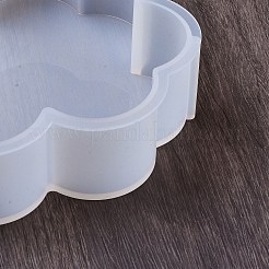 DIY シリコン キャンドル スティック 型  キャンドル作り用  ホワイト  花  12.3x11.8x3.1cm  穴：22mm&nbsp;SIL-Z020-08C