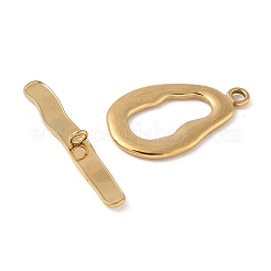 304ステンレススチールトグル留め具  ゴールドカラー  ティアドロップ  34x20x2mm  穴：3mm&nbsp;STAS-Z153-03G-01