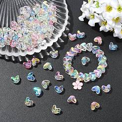 100Pcs 5 Colors UV Plating Transparent Acrylic Beads&nbsp;MACR-YW0004-89