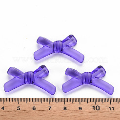 透明なアクリルビーズ  蝶結び  紫色のメディア  20x34x5.5mm  穴：1.8mm  約435個/500g&nbsp;TACR-S154-55B-936