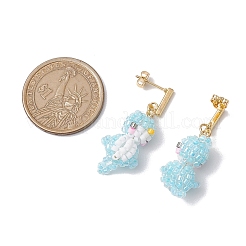 GLass Stud Earrings&nbsp;EJEW-MZ00257-02