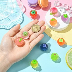 10個 10スタイル フルーツ透明樹脂カボション  電話ケース & イヤリング & キーチェーン アクセサリーの diy  混合図形  ミックスカラー  23~26x19.5~23.5x19.5~24.5mm  1個/スタイル&nbsp;RESI-CJ0004-83