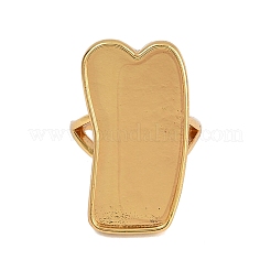 Rectangle Brass Adjustable Ring Components&nbsp;KK-Z122-18G