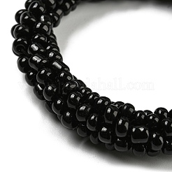 Crochet Glass Beads Braided Stretch Bracelet&nbsp;BJEW-K232-01I