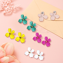 Flower Alloy Stud Earrings&nbsp;EJEW-HY0001-09