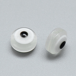 樹脂ビーズ  フラットラウンド  ナザールボンジュウ  透明  10~11x5~7mm  穴：2mm&nbsp;LS-RESI-S339-7x10-03