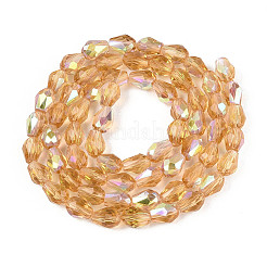 Transparent Electroplate Glass Beads Strands&nbsp;EGLA-N023-6x8mm-A05