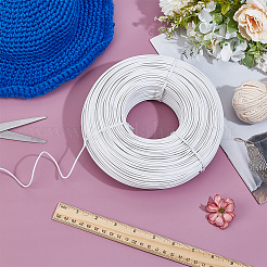 丸鉄線  プラスチックコーティング付き  ガーデニング用品  ホワイト  2mm  約180m /ロール&nbsp;FIND-WH0521-182B-02
