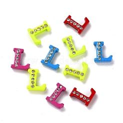 Spray Painted Zinc Alloy Slide Charms&nbsp;ALRI-WH0005-13L