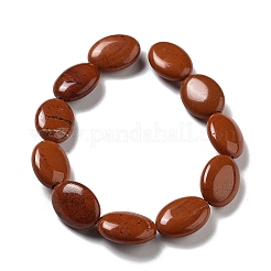 天然石レッドジャスパービーズ連売り  フラットオーバル  18~18.5x13~13.5x6~6.5mm  穴：1.2mm  約11個/連  7.76インチ（19.7cm）&nbsp;G-P528-M18-01