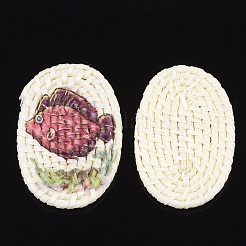 Handmade Reed Cane/Rattan Woven Beads&nbsp;WOVE-T006-116