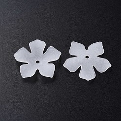 透明なアクリルビーズ  艶消し  花  ホワイト  25.5x26.5x4.5mm  穴：2mm  約900個/500g&nbsp;MACR-S373-119-D01