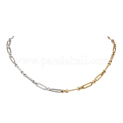 5MM Two Tone 304 Stainless Steel Figaro Chain Necklaces for Women&nbsp;NJEW-JN05966