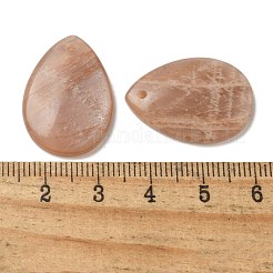 天然サンストーンペンダント  ティアドロップ  25.5x18~18.5x4mm  穴：1.4mm&nbsp;G-Z071-03G