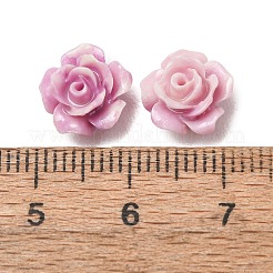 合成サンゴ染め彫刻ビーズ  花バラ  プラム  10x10x6mm  穴：1mm&nbsp;SH-CBAE713-03B