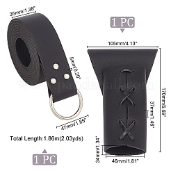 Men's PU Leather Belt Sword Dagger Frog Case&nbsp;DIY-WH0430-219A