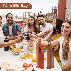2Pcs 2 Colors PU Leather Wine Bottle Cover&nbsp;AJEW-GA0007-71