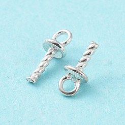 スターリングシルバーカップパールペグベイルピンペンダント925個  片穴パーツ用  銀  6~6.5x3mm  穴：1.2mm  ピン：1mm&nbsp;STER-F053-01S
