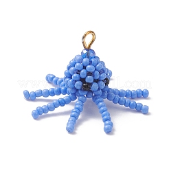 Glass Seed Beaded Octopus Pendants&nbsp;PALLOY-MZ01104-01