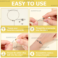 12Pcs 1MM Brass Box Chain Adjustable Slider Bracelets&nbsp;KK-SC0007-32P