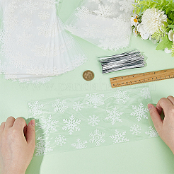 100Pcs Christmas Snowflake Printed OPP Cellophane Candy Packaging Bags&nbsp;ABAG-GF0001-41A