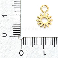 イオンプレーティング（IP）304ステンレススチールチャーム  花のチャーム  14KGP本金メッキ  11.5x7.5x1mm  穴：2.5mm&nbsp;STAS-P379-04F-G