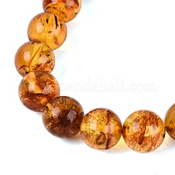 Natural Amber Beaded Stretch Bracelets&nbsp;BJEW-N041-08A