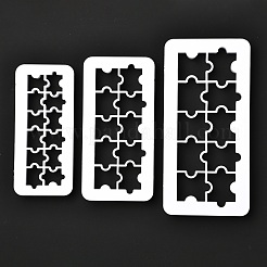 3 Sizes Puzzle Food Grade Plastic Cookie Cutters Sets&nbsp;X-DIY-L057-11