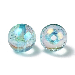 UV Plating Transparent Rainbow Iridescent Acrylic Beads&nbsp;TACR-D010-07D