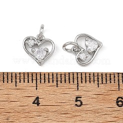 SHEGRACE Valentine's Day Brass Clear Cubic Zirconia Charms&nbsp;XGRQ3P305-595P