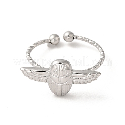 Non-Tarnish 304 Stainless Steel Owl Open Cuff Rings for Women&nbsp;X-RJEW-H136-01P