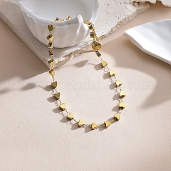 304 Stainless Steel Heart Link Chain Anklets for Women&nbsp;FS-WG55343-01