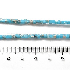 合成インペリアルジャスパービーズ連売り  染め  キューブ  ターコイズ  2~2.5x2.5~3.5x2.5~3mm  穴：0.4mm  約157~165個/連  14.96~15.75''（38~40センチメートル）&nbsp;G-B064-A43