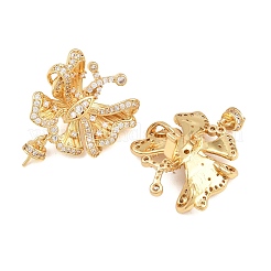 Brass Micro Pave Cubic Zirconia Peg Bails&nbsp;CU-CBA8264-03G