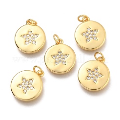 Brass Micro Pave Clear Cubic Zirconia Pendants&nbsp;ZIRC-O036-57G