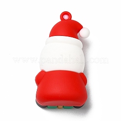 クリスマス pvc プラスチック ペンダント  父のクリスマスプレゼント付き  レッド  48x25.5x19mm  穴：3mm&nbsp;X1-KY-C009-03