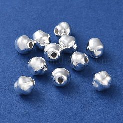 合金のスペーサービーズ  長持ちメッキ  双円錐形  銀  6x6mm  穴：1.5mm&nbsp;PALLOY-F309-38S
