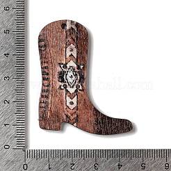 印刷された木製のペンダント  靴  シエナ  48x40x2mm  穴：2mm&nbsp;FIND-K017-03B