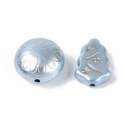 真珠色の不透明なアクリルビーズ  混合図形  ライトスチールブルー  9~18x8.5~29x3~14mm  穴：1.6~4mm  約467個/500g&nbsp;OACR-T029-04G