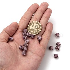 片穴チェコクリスタルラインストーン舗装ディスコボールビーズ  小さな丸いポリマー粘土チェコのラインストーンビーズ  212 _lightアメジスト  pp9（1.5~1.6mm）  8mm  穴：1.2mm&nbsp;RB-A059-H8mm-PP9-212